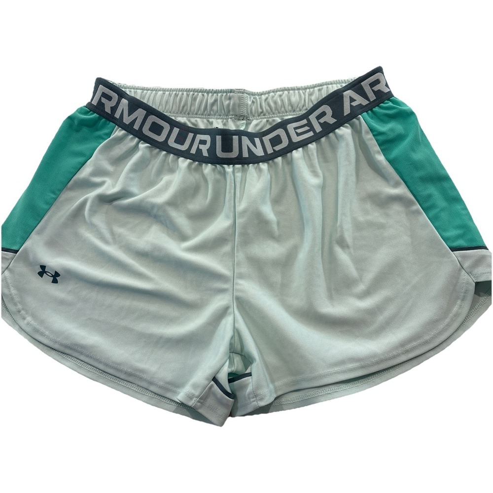 Under Armour Women's Athletic Shorts Size Med Green Wicking Loose Performance‎